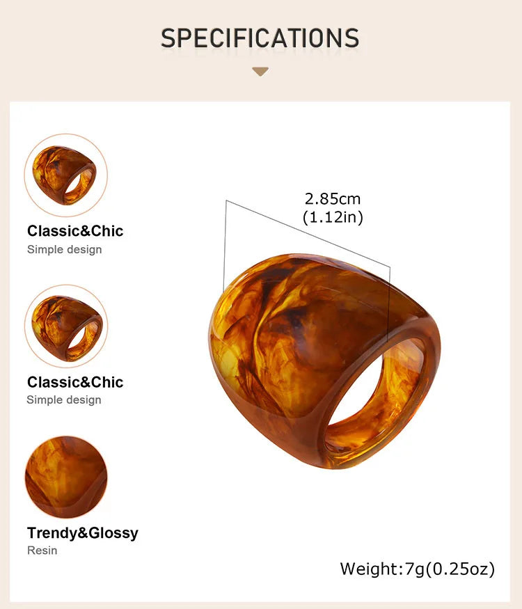 Amber Resin Ring