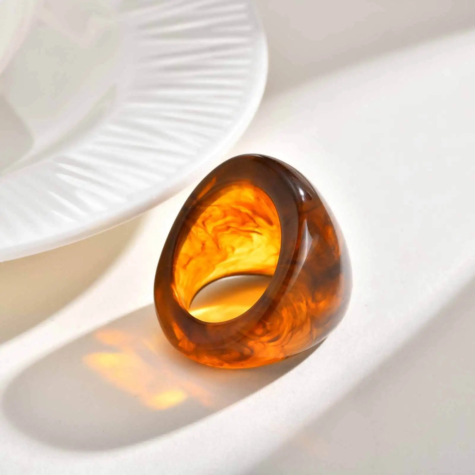 Amber Resin Ring