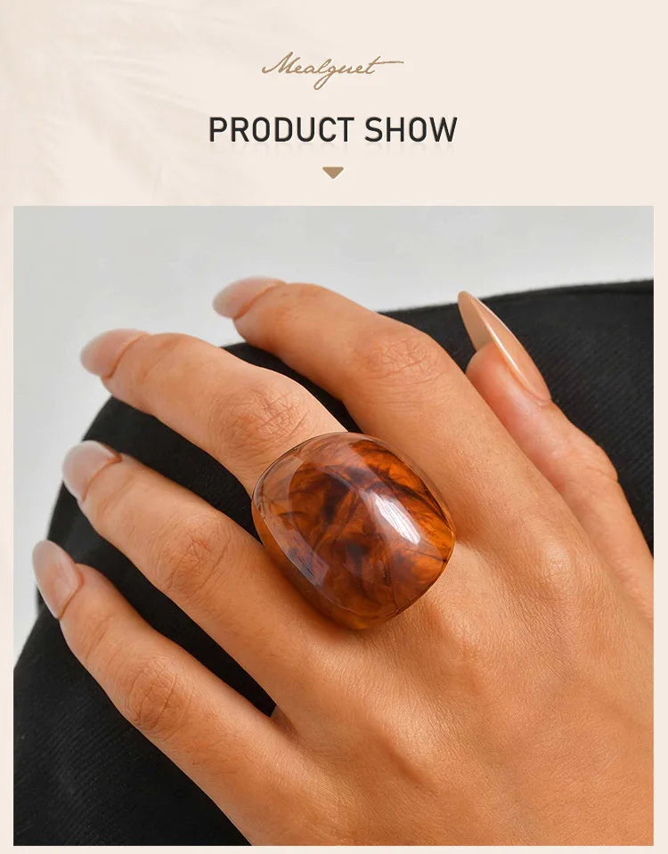 Amber Resin Ring