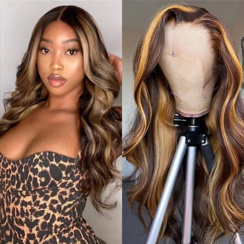 Highlight human hair wig,