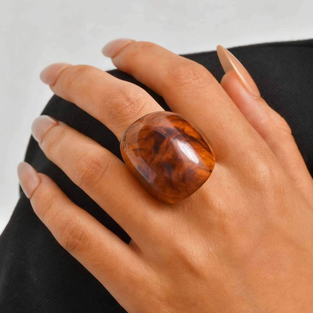 Amber Resin Ring