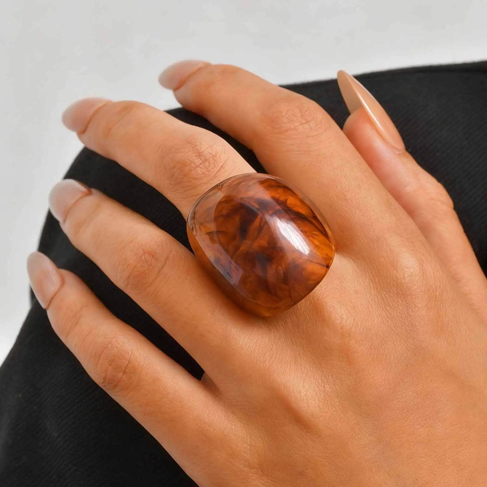 Amber Resin Ring