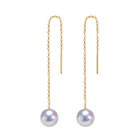 Gold pearl earrings