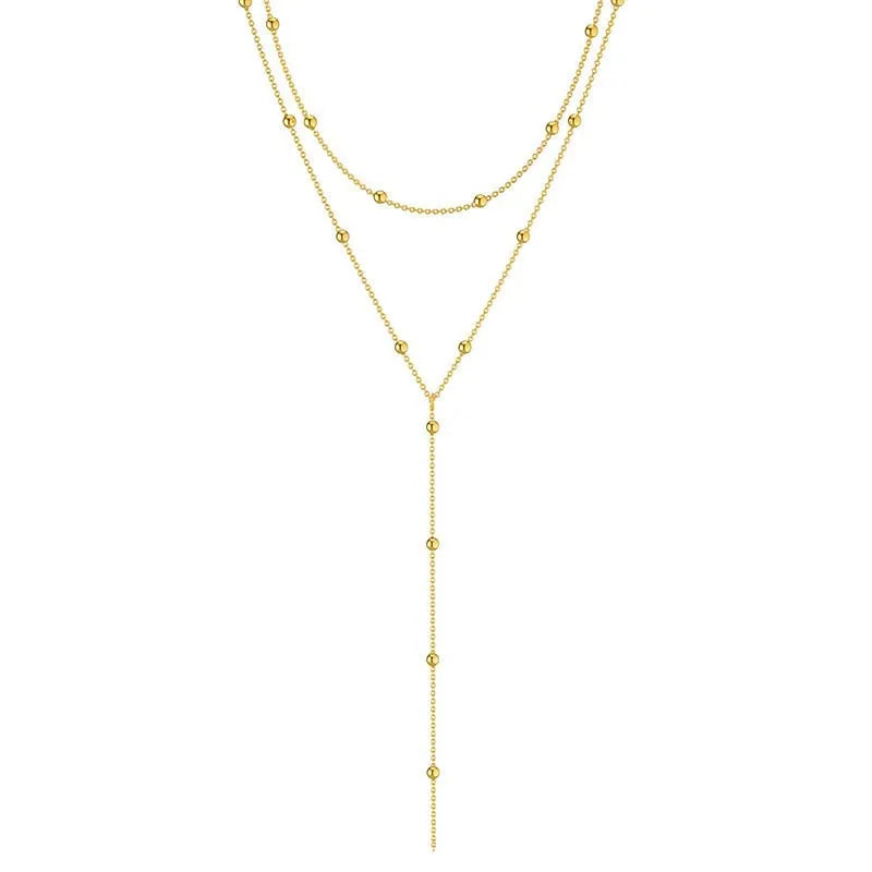 Gold Plated Lariat Necklace