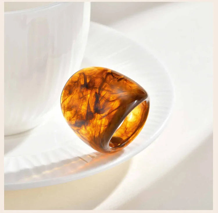 Amber Resin Ring