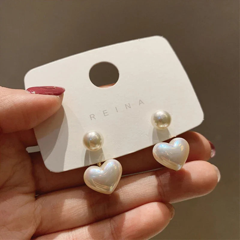 Heart Pearl Earrings