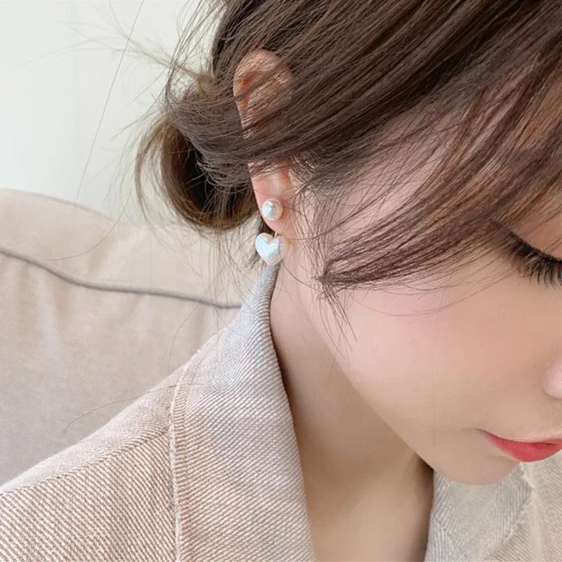 Heart Pearl Earrings