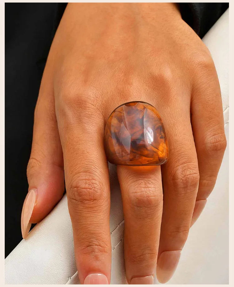 Amber Resin Ring